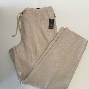 NWT Tasso Elba Linen Pants - Khaki - XL